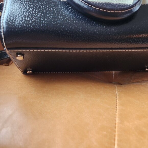 Kate Spade black and cream leather purse with crossbody or double handle straps - Picture 5 of 6
